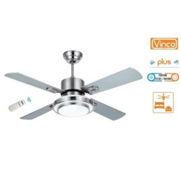 Agitatore/Ventilatore da soffitto con 4 pale in legno finitura Silver