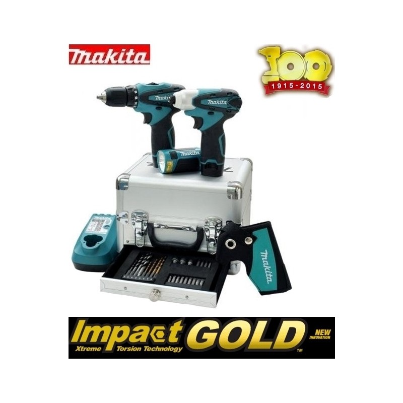 Kit Trapano + Avvitatore + Lampada 10,8V Litio Limited Edition Makita