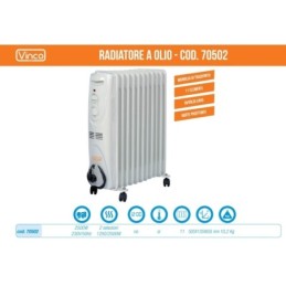 Stufa elettrica ad olio/Radiatore oleodinamico 11 elementi 2500W