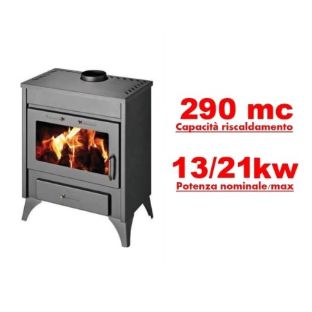 Stufa a legna/Termocamino 13/21 kW - Mod. Block