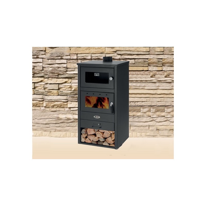 Stufa a legna/Termocamino con forno in acciaio e ghisa 11 kW - Mod. Do