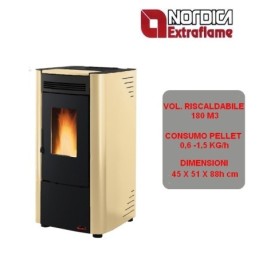 Stufa a pellet ventilata in acciaio 2,8 - 7,3 kW Nordica Extraflame -