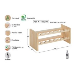 Kit Cantinetta/Portabottiglie vino in legno di pino modulare 16 bottig