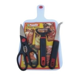 Set Tagliere in pvc e tre accessori per la cucina coltello/pelapatate/