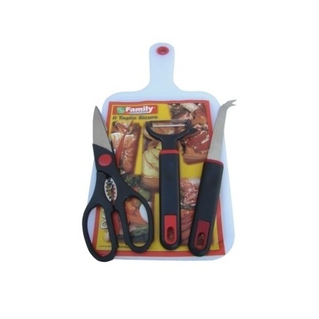 Set Tagliere in pvc e tre accessori per la cucina coltello/pelapatate/