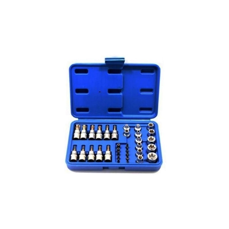 Kit Inserti + Bussole/Boccole impronta torx 35 pezzi 3/8" cromo vanadi