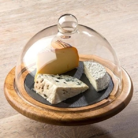 Cloche/Vassoio porta formaggio in legno e ardesia LAGUIOLE