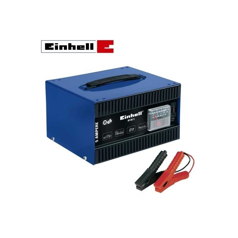 Caricabatterie moto/autoveicoli/imbarcazioni 5 Amp 12 Volt Einhell - B