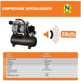 Compressore 6lt. a secco silenziato Vinco - 60702 EcoSilent