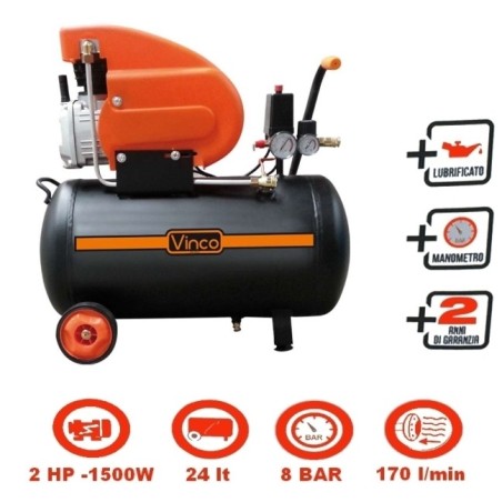 Compressore 24lt. ad olio Vinco - 60600 FDL24